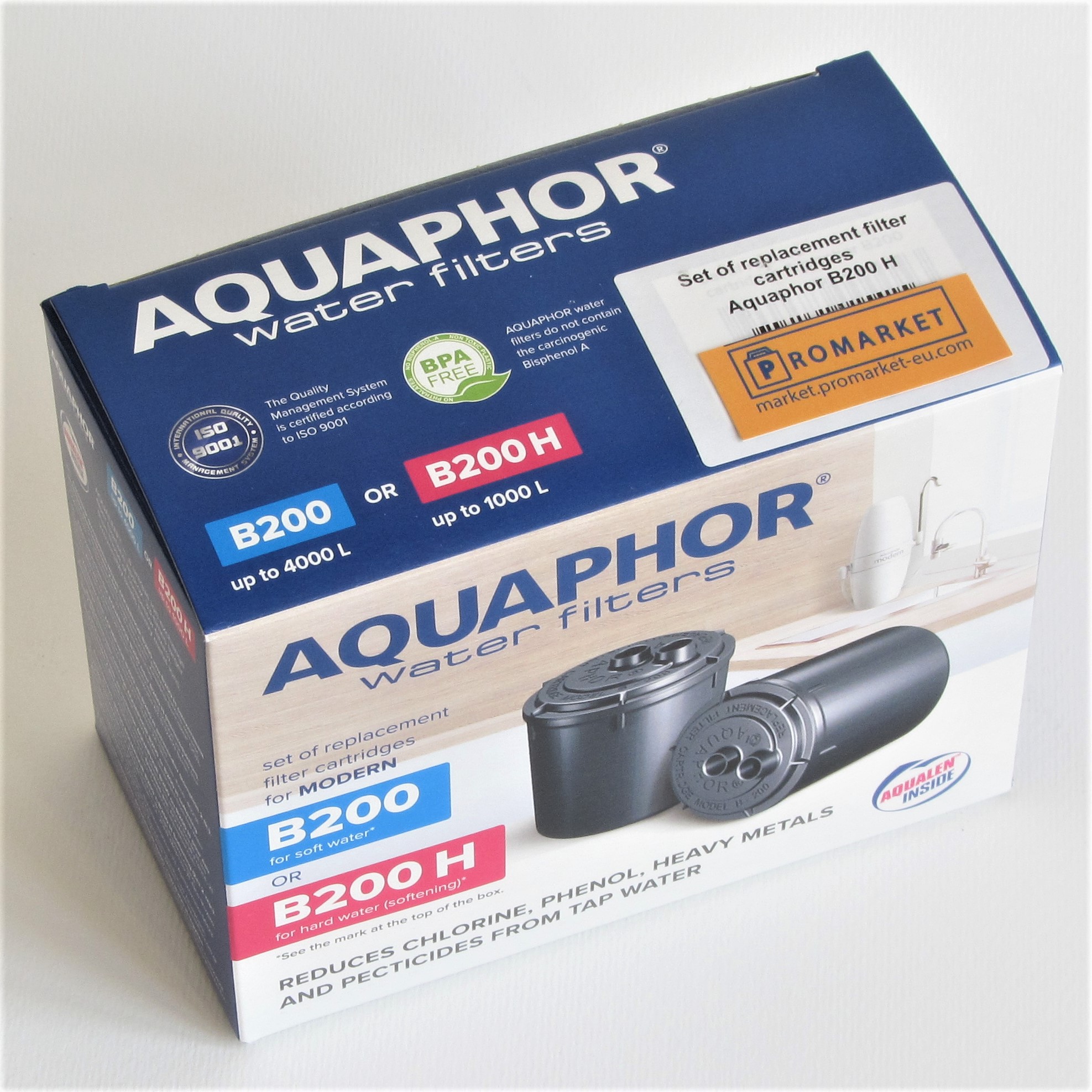 Set of replacement filter cartridges B200H (softening) for water purifier Aquaphor Modern, for hard water Set of replacement filter cartridges B200H (softening) for water purifier Aquaphor Modern, for hard water