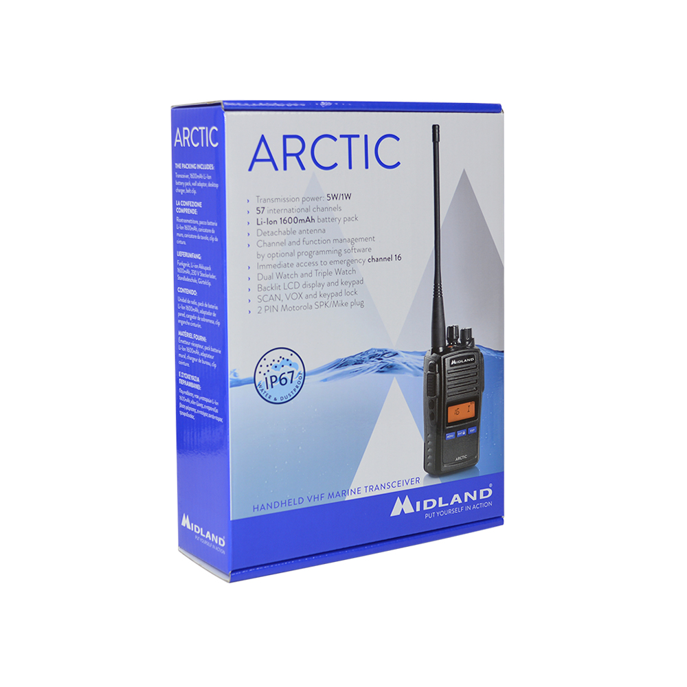 C1240_9 Midland ARCTIC Portable Maritime Radio Station with accessories included Code C1240