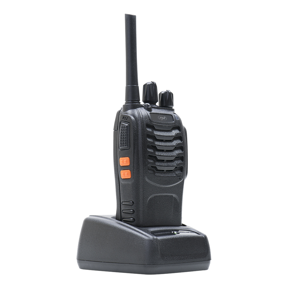 PNI-PMR-R40_5 PNI PMR R40 Pro portable radio station, set with 2 pcs, 0.5W, ASQ, TOT, monitor, programmable, 1200mAh batteries, chargers and headphones included