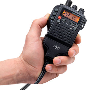 hp-62-02 Portable CB radio station PNI Escort HP 62, multi standard, 4W, 12V, AM-FM, 5-level adjustable ASQ, 9-level RF gain, Dual Watch, Scan, Lock in a hand