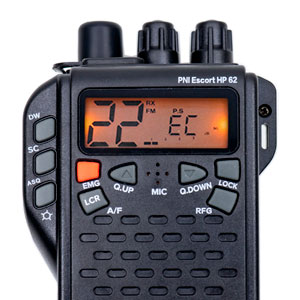 hp-62 Portable CB radio station PNI Escort HP 62, multi standard, 4W, 12V, AM-FM, 5-level adjustable ASQ, 9-level RF gain, Dual Watch, Scan, Lock display
