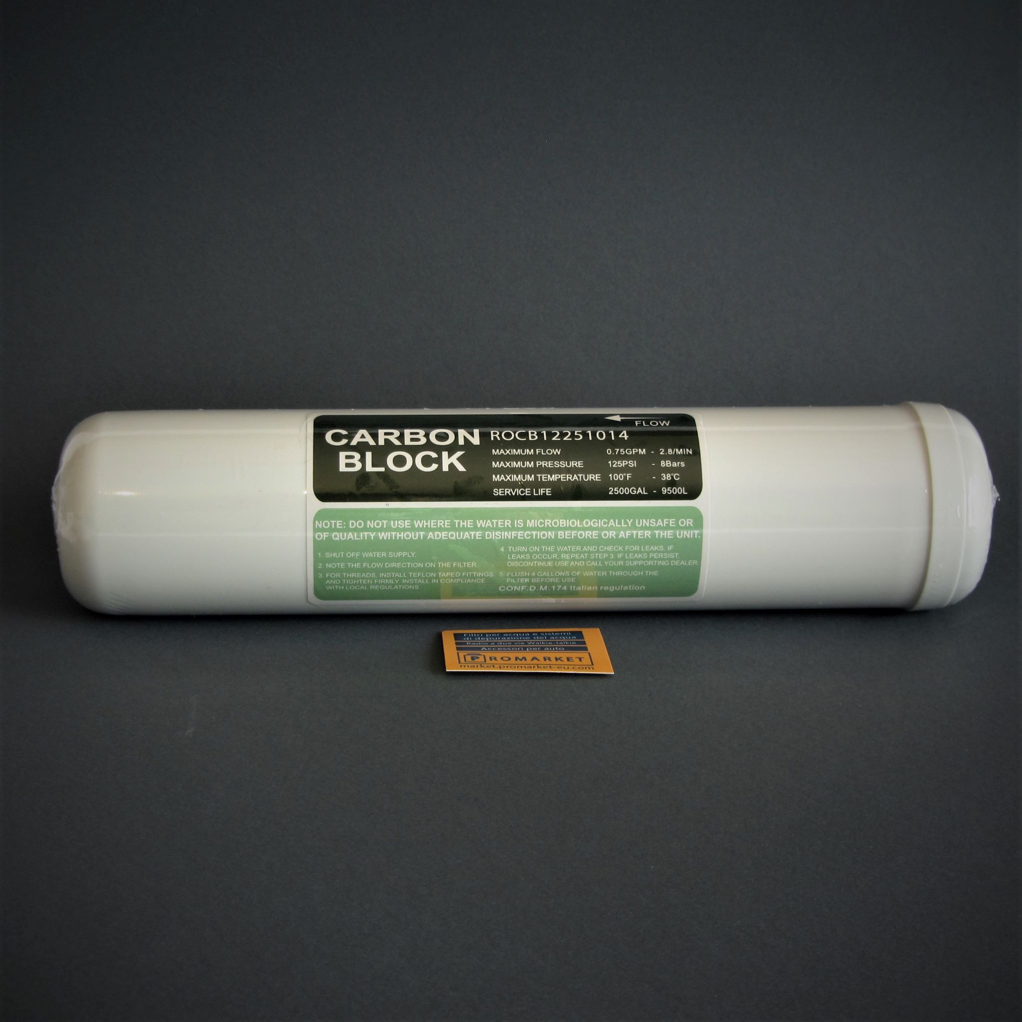 InLine Active Carbon Block Postfilter for Reverse osmosis, under-sink filters, ice-makers, refrigerators 1/4" FPT 2,5"x11" - 5 micron InLine Active Carbon Block Postfilter for Reverse osmosis, under-sink filters, ice-makers, refrigerators 1/4" FPT 2,5"x11" - 5 micron