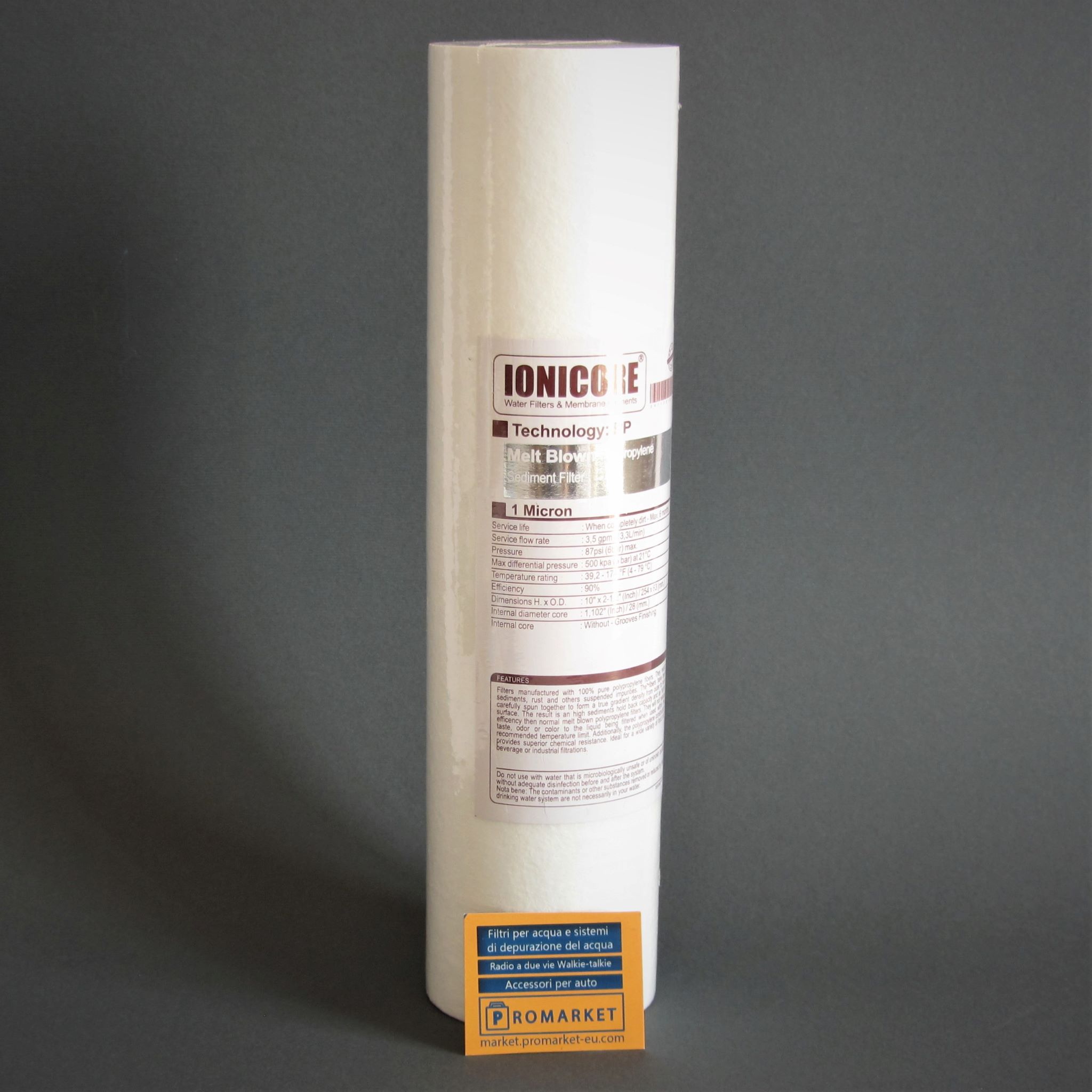 Ionicore Melt blown polypropylene cartridge 10 inch - 1 micron Ionicore Melt blown polypropylene cartridge 10 inch - 1 micron