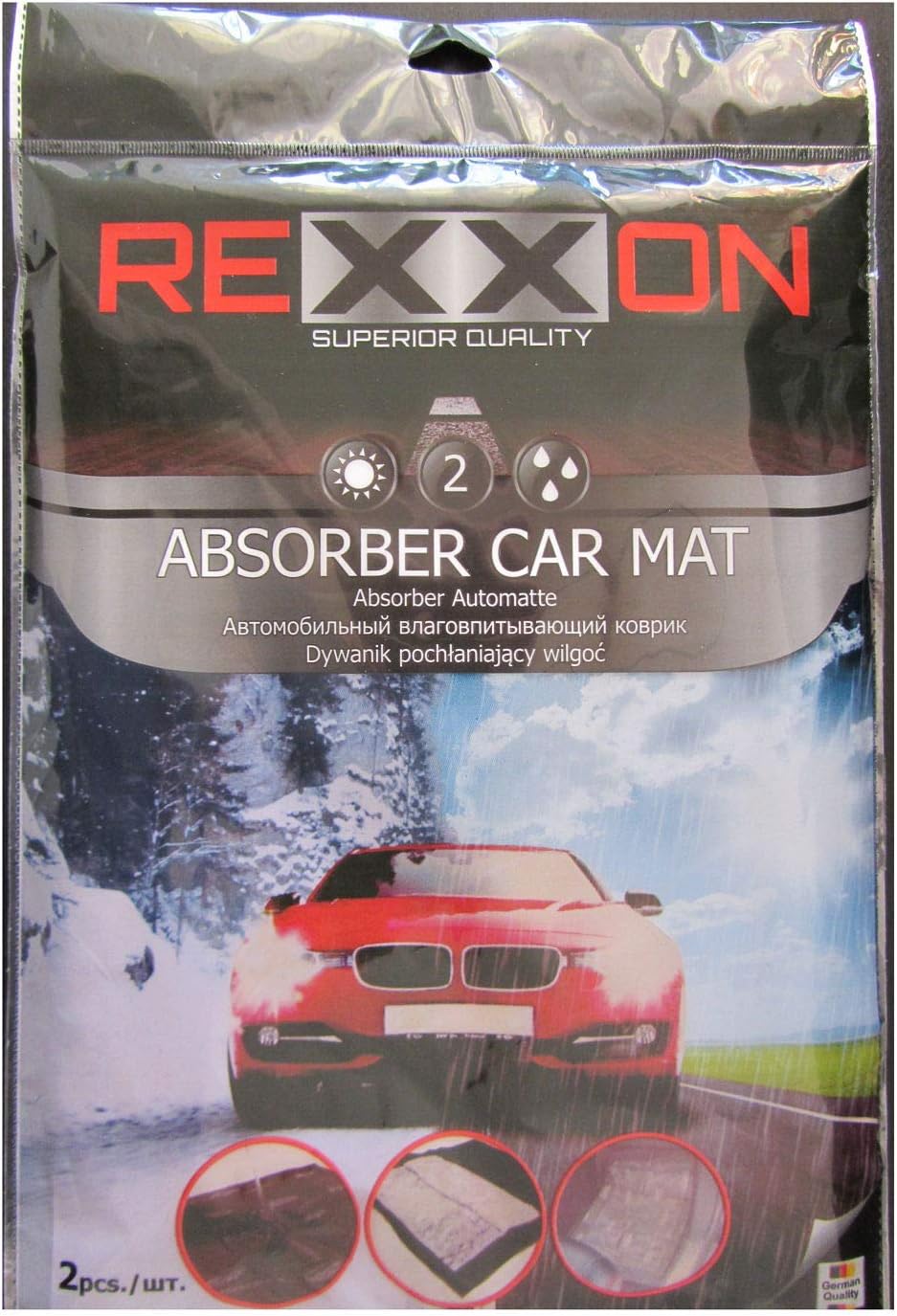 Rexxon_tappeto_per_auto_1 REXXON Car Mat Absorbent Fabric, 40 x 60 cm, 2 Pieces