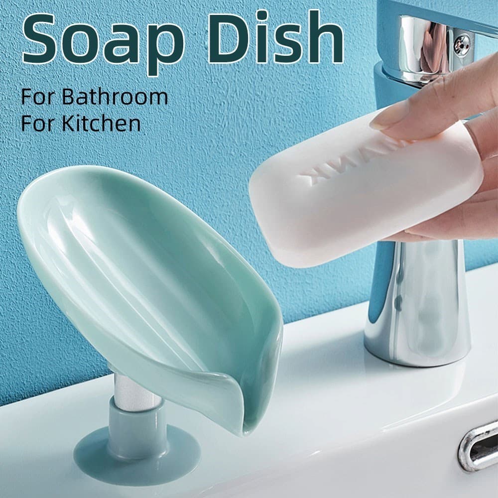 Soap-Holder1-5-r Magic Soap Holder ProMarket EverDry Lotus Leaf Shape Color Olive - economy set of 2 pieces