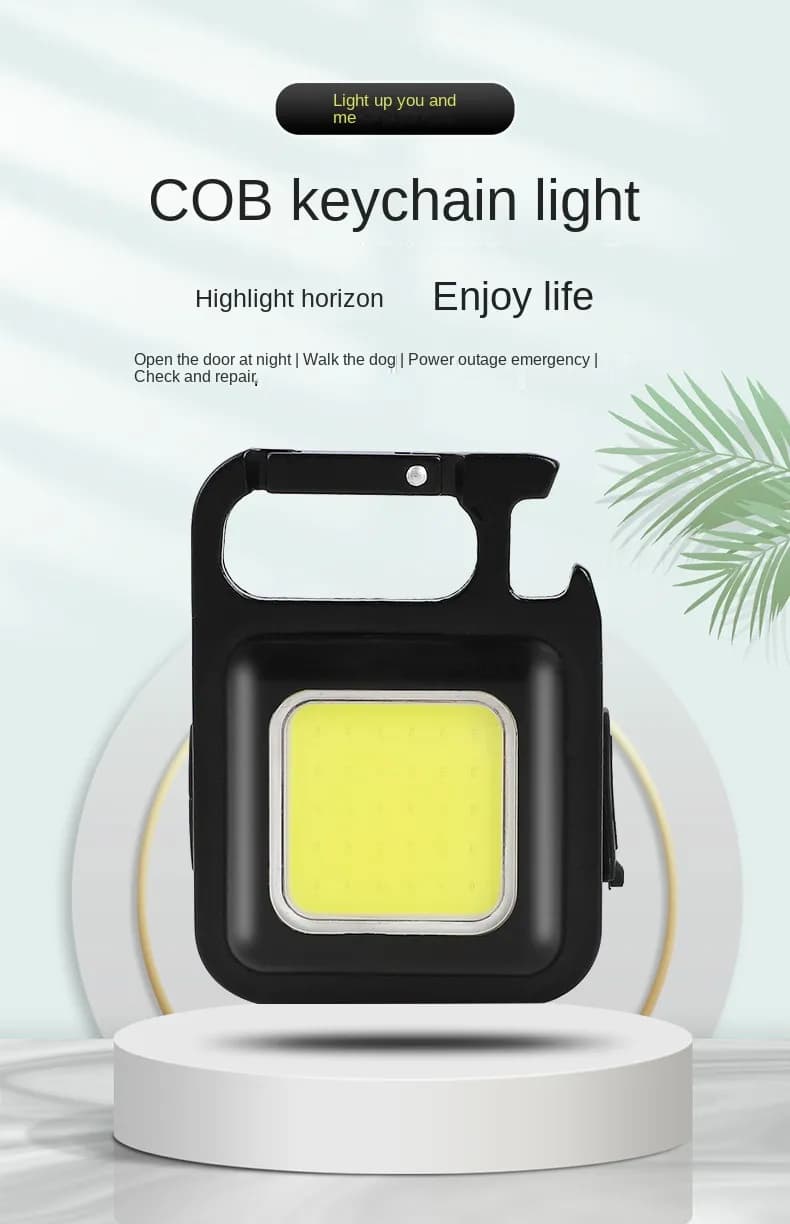 COB_Led_Light Mini LED Portable Keychain Flashlight Multifunction COB