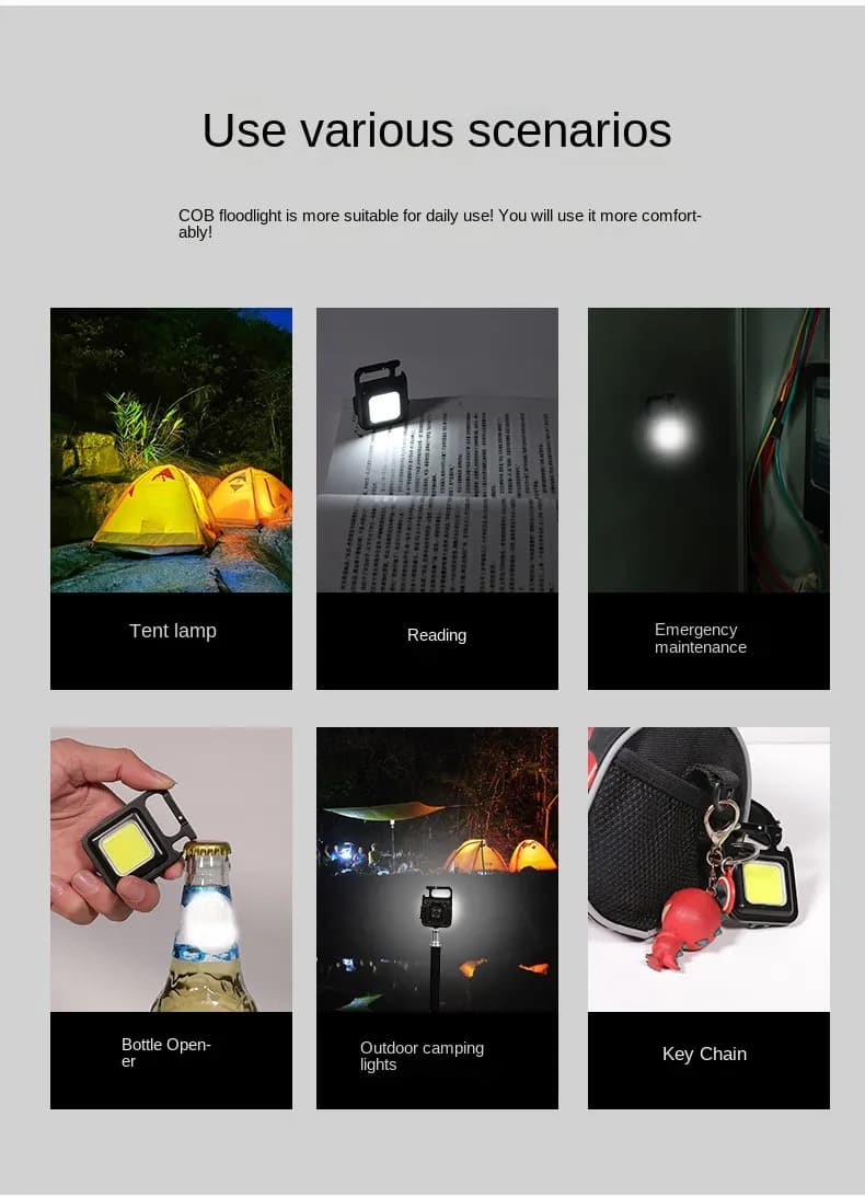 COB_Led_Light5 Mini LED Portable Keychain Flashlight Multifunction COB