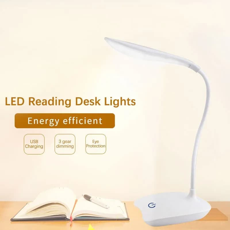 LedDesktopLamp LED Desktop Desk Lamp USB Rechargeable Lighting Eye Protection Room Night Light Bedroom Bedside Student Reading Lamp