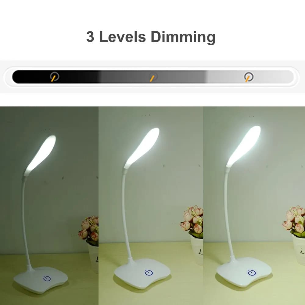 LedDesktopLamp3 ProMarket LED Desktop Desk Lamp USB Rechargeable Lighting Eye Protection Room Night Light Bedroom Bedside Student Reading Lamp