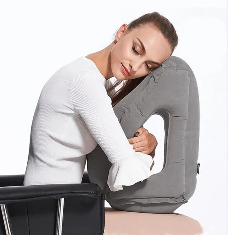 Pillow_2_r ProMarket Inflatable Travel Pillow - portable headrest cushion chin support pillow for airplane car office rest nap