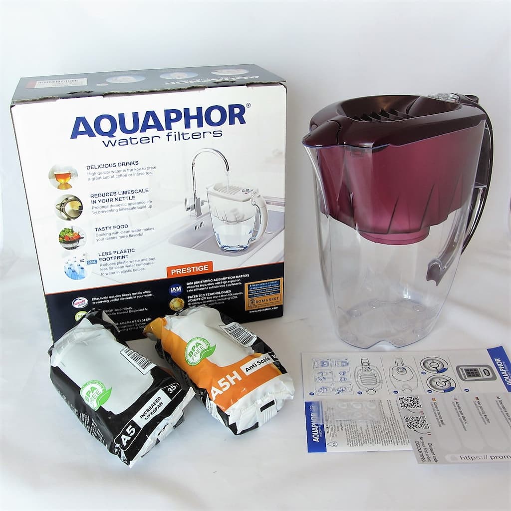 prestigeA5_cherry_2c_r2 Aquaphor Prestige 2.8 Litres Water Filter Jug (pitcher) with original A5 and A5H filters