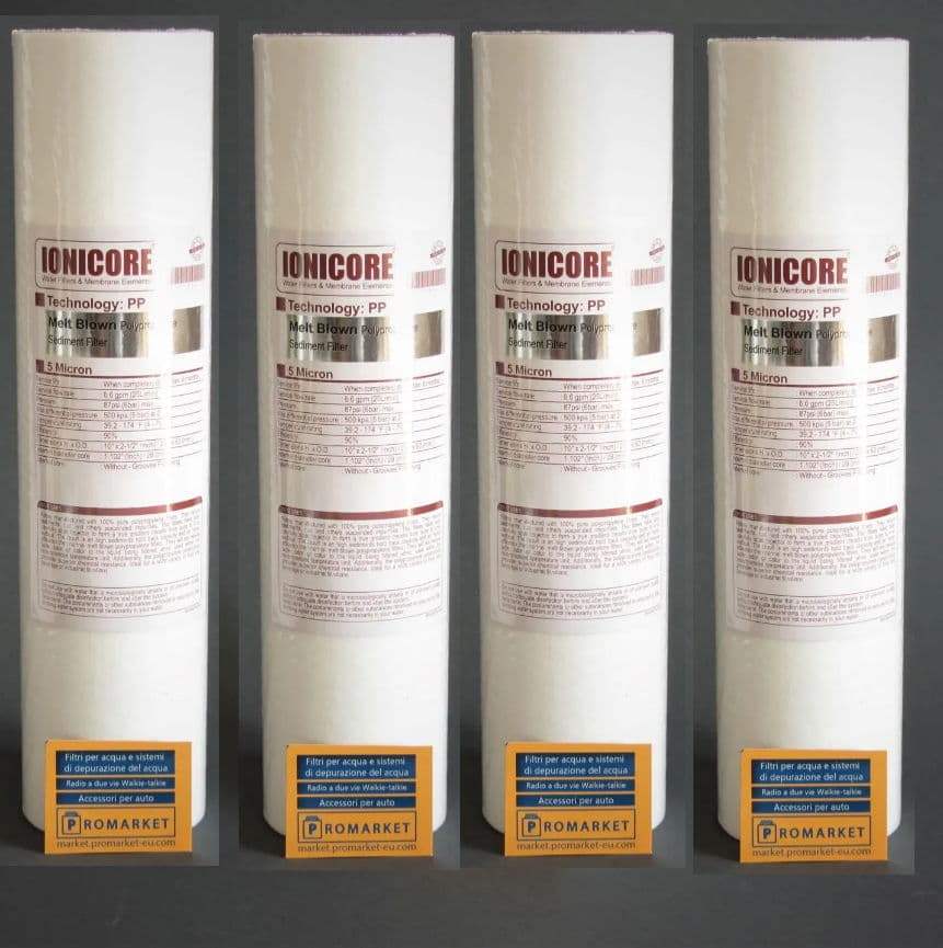 IC_PP5_04002010_bl_4_75 Economy pack - 4 pieces Ionicore cartridges 10″ - 5 micron melt blown