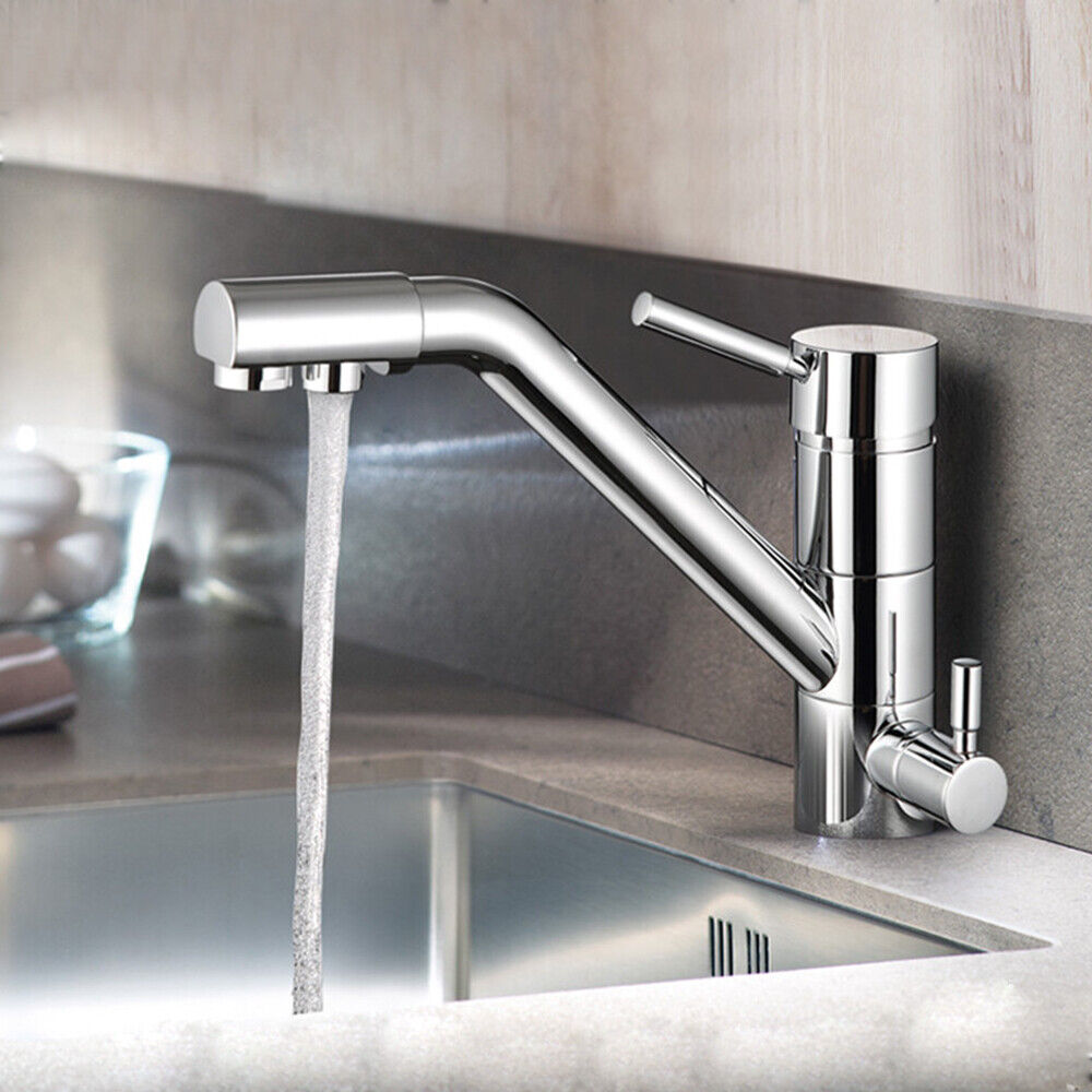 Rubinetto_3vie Kitchen Faucet 3-way for cold, hot, and filtered water ProMarket 3038-CR chromed brass
