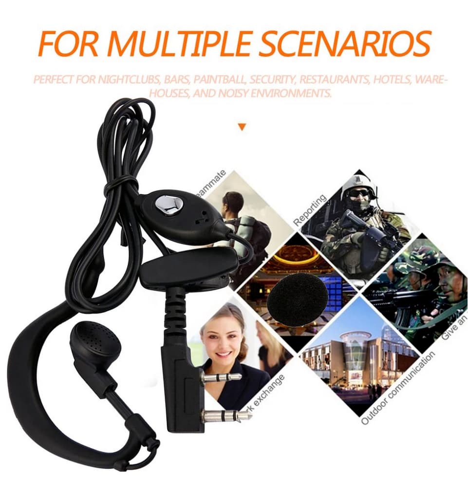 earphone_2pin_baof_uv_5r_f8_888_tyt_kenw_6_r Headset with 2-pin connection for Vector / Kenwood / Midland PMR446 / Baofeng / Luiton and other radios