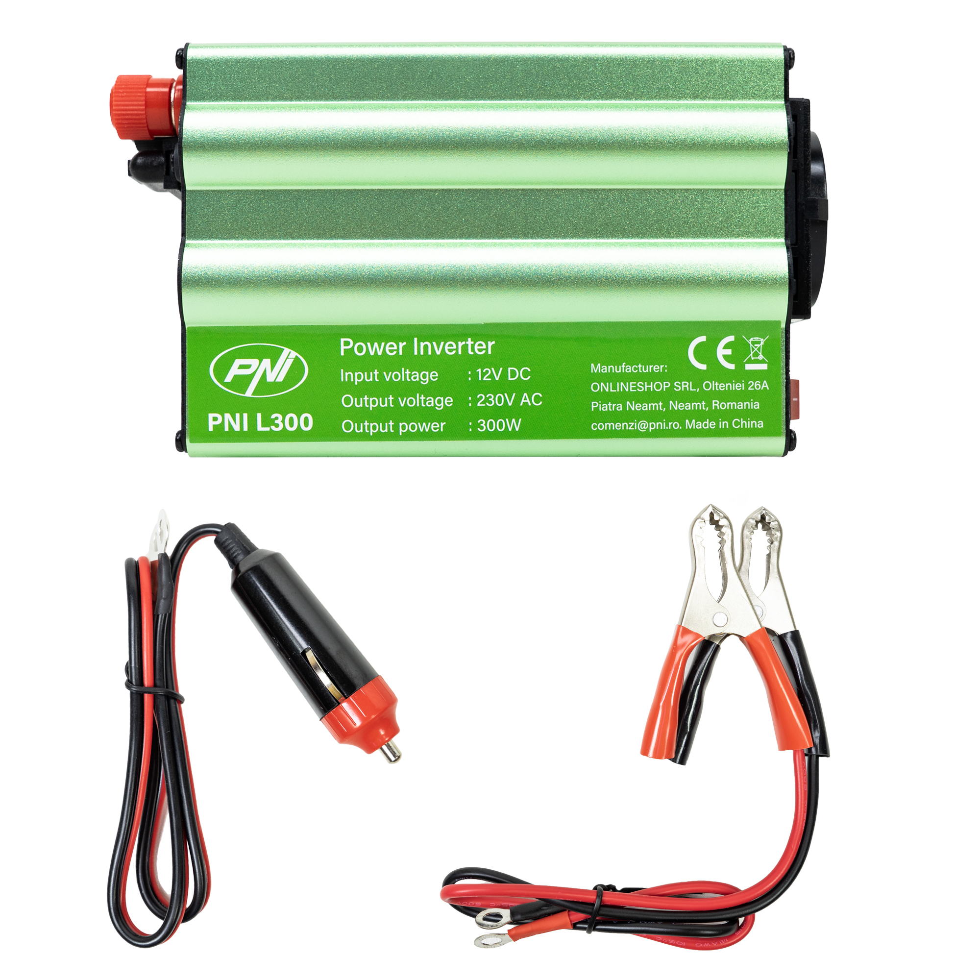 Voltage inverter PNI L300 12V supply 230V output 300W – view 3 Voltage inverter PNI L300 12V supply 230V output 300W – view 3