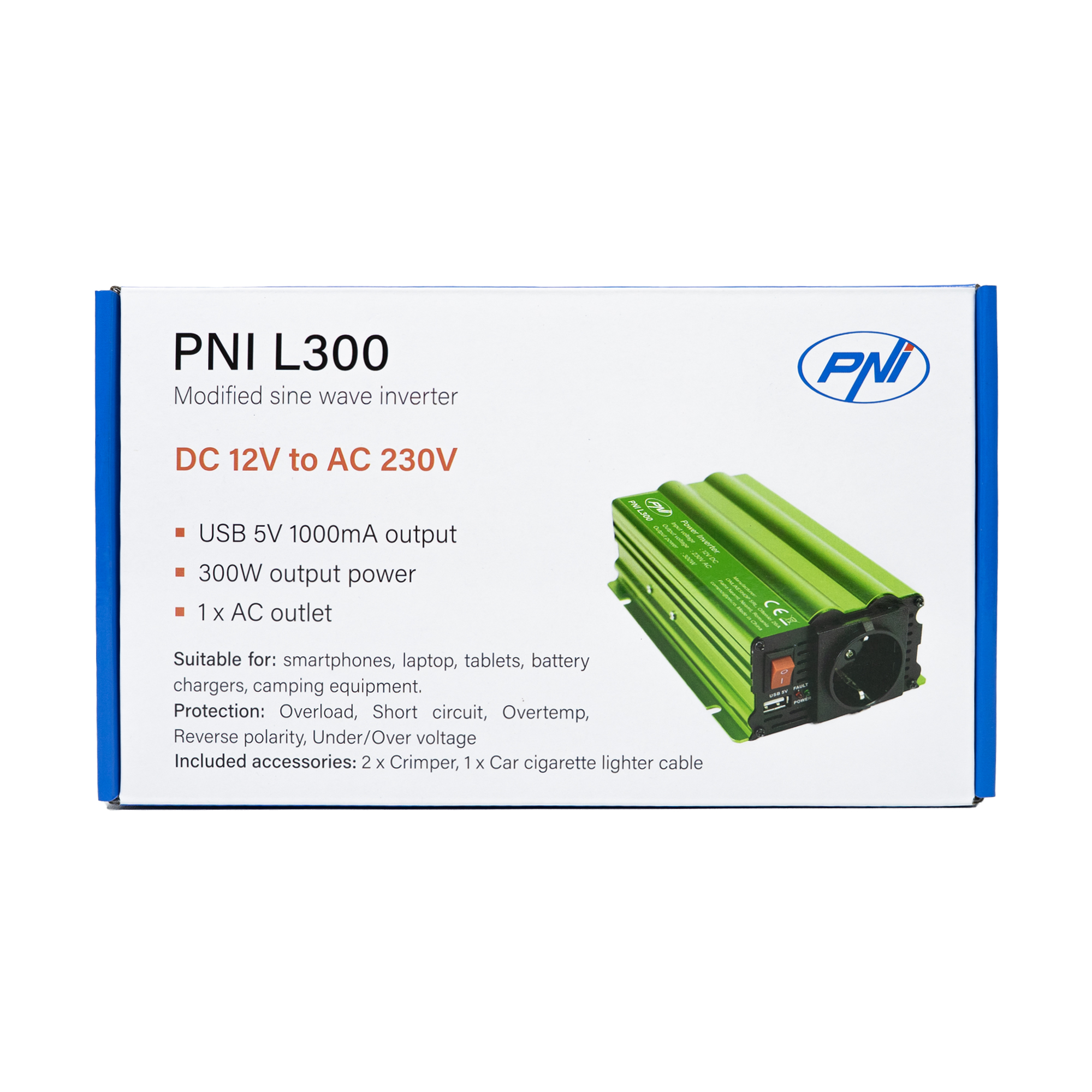 Voltage inverter PNI L300 12V supply 230V output 300W – view 11 Voltage inverter PNI L300 12V supply 230V output 300W – view 11